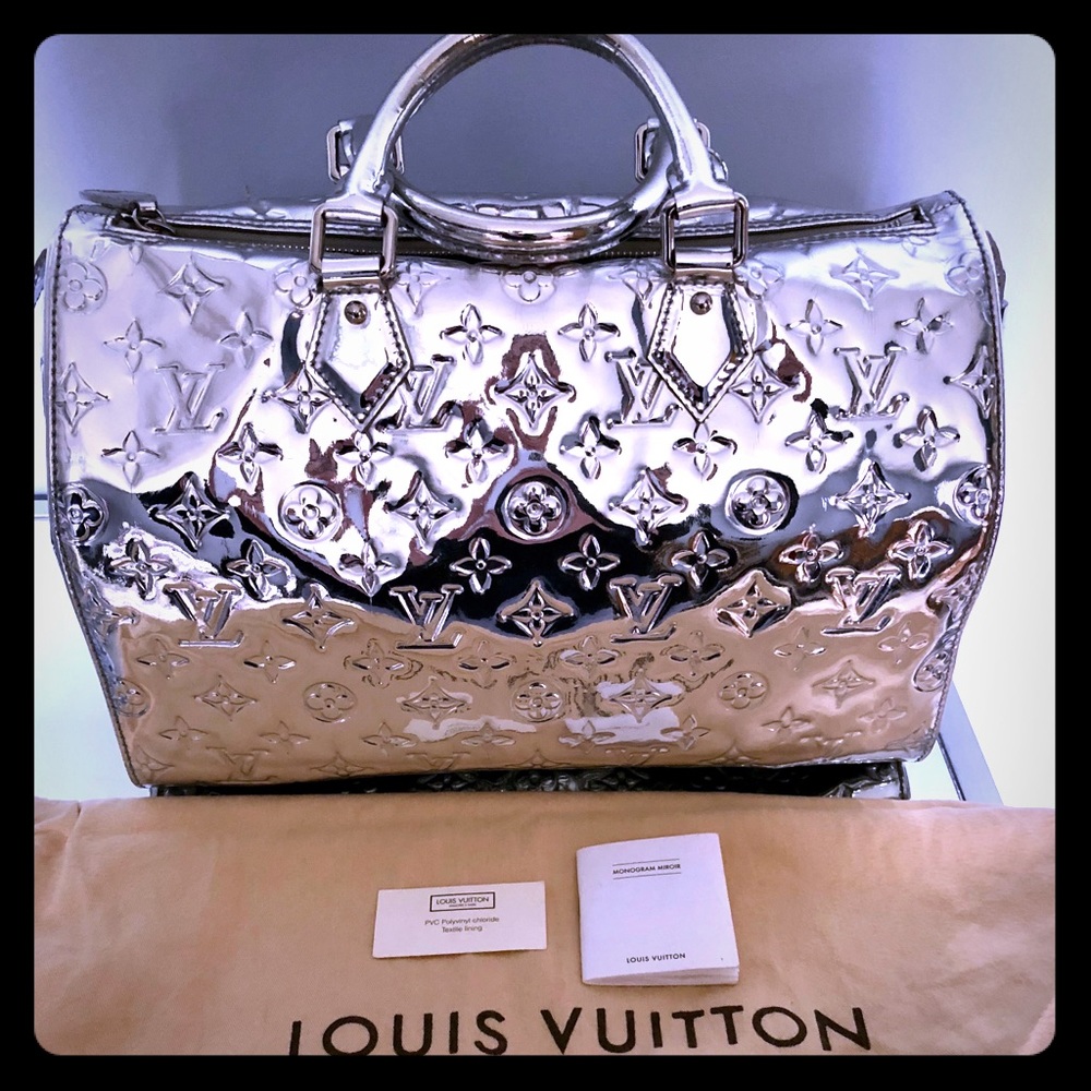 Luis Vuitton limited edition mirror speedy handbag